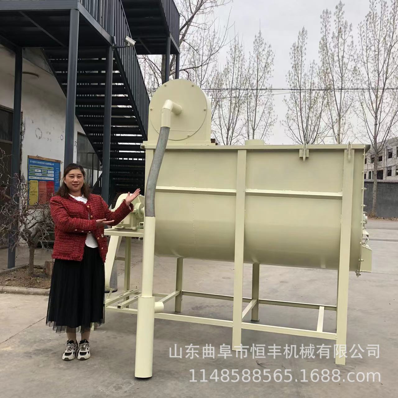 养殖饲料粉碎搅拌机一体机  卧式干湿两用拌料机 有机肥混合机