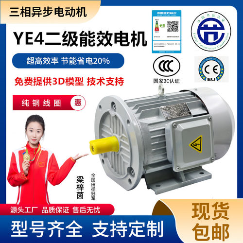 YE4电机2极2800转380V2.2/5.5/7.5/18.5kw三相异步电动机机械变频