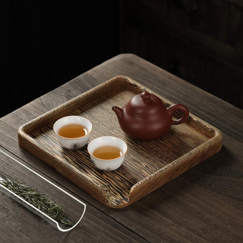 挑空气夫配全鸡翅木008茶圆盘形实木普洱茶盘功茶碟茶道件茶盘