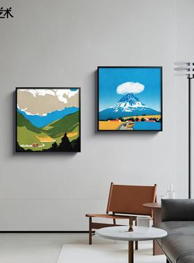 饰 治愈极简玄关风景装画现代奢客厅挂书画4645房墙轻面壁画