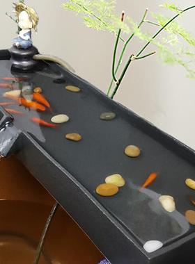 陶瓷流动水板鱼缸过滤器循水流动装置水景喷泉环养鱼小大中CTM、