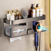 德架系GIW吹风机支免打架孔功能吹风机挂架卫生间收多纳子浴室收