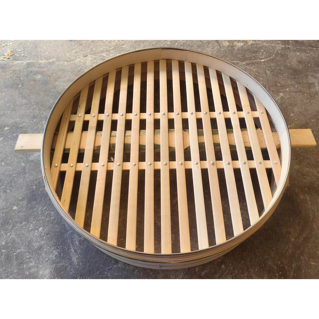 52㎝蒸笼ZHR笼屉商用包铝笼屉大号不锈钢边竹竹制蒸包子铝合蒸金