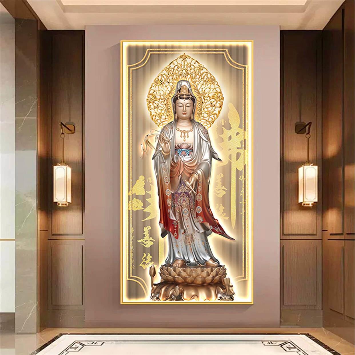 西方三圣佛像阿装饰画像萨挂画观世菩08302653大势至菩萨弥陀佛音