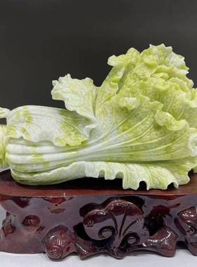 采购产品天然玉石摆，HQE玉白菜，入摆件，客厅办公件室口招摆件