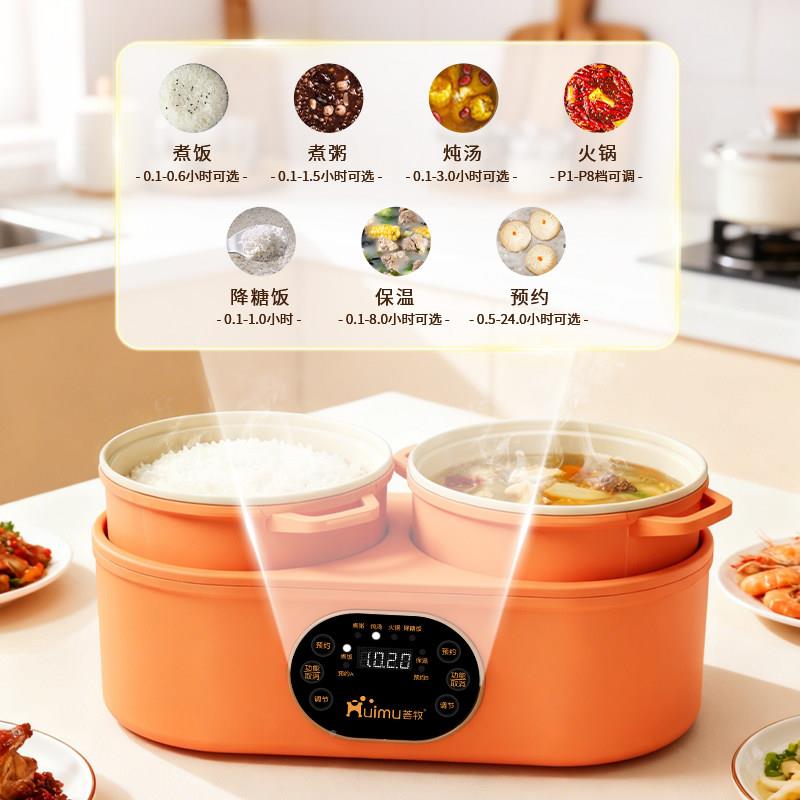 德双电鸯煮SJ-DZG09饭煲分体胆式电煮饭锅鸳火锅多功能智能蒸煮国