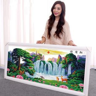 迎客松山水风画025清新款 5D水晶钻石画钻石绣00满钻客2绣厅景贴钻