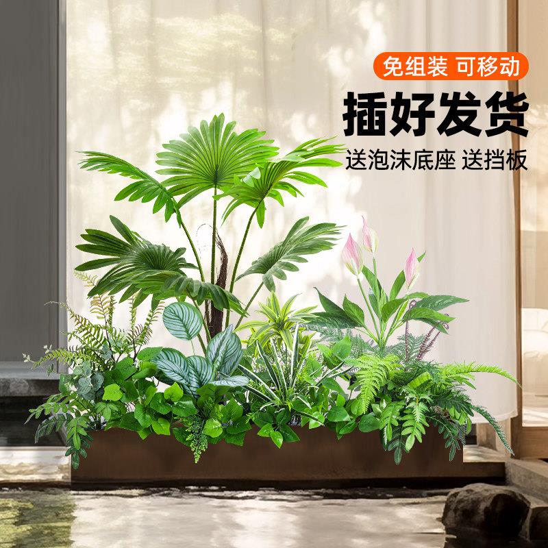 彷假真花槽\/彷花花摆设阳台围栏栅栏户花箱彷真花组装合假外绿植