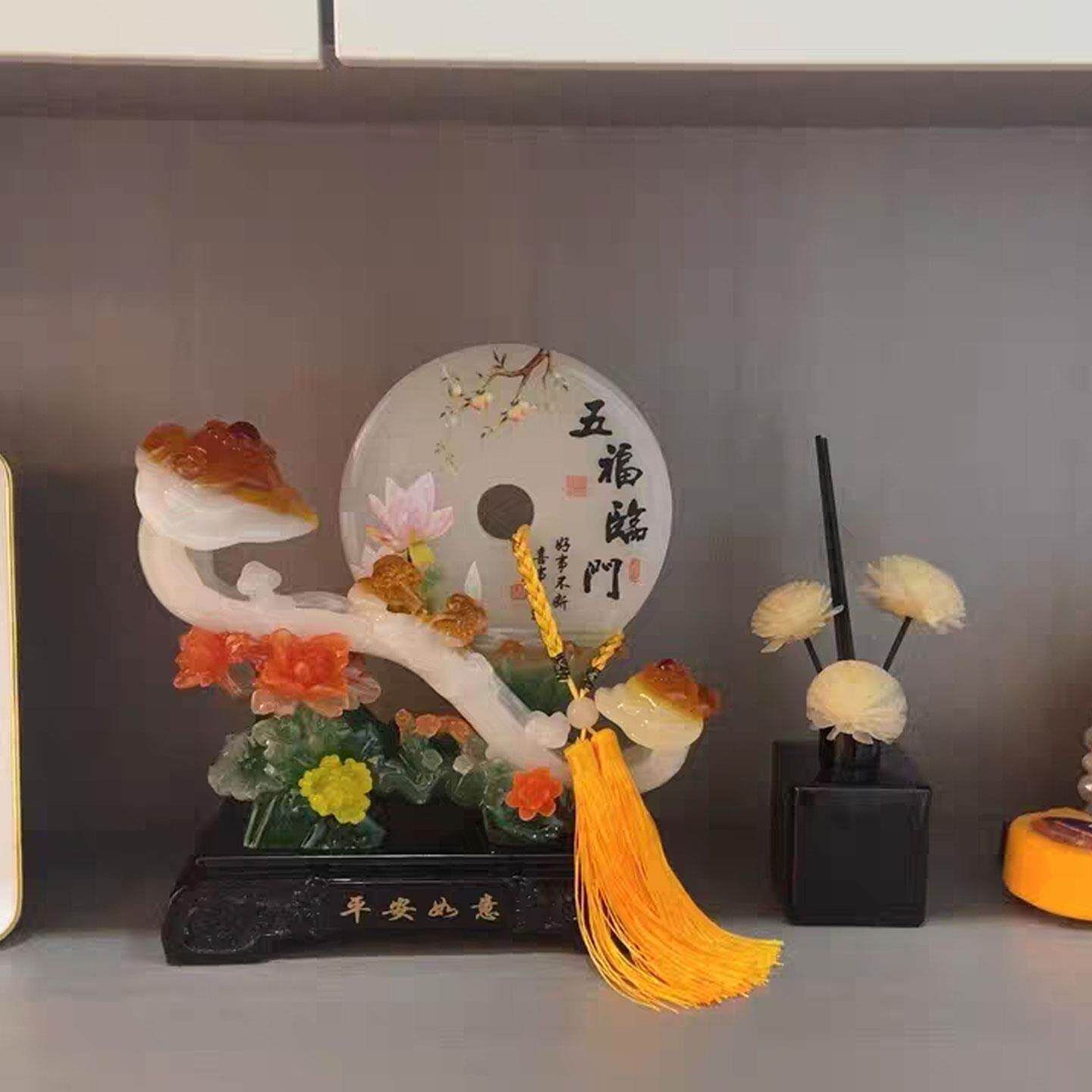 间平安玉如意摆件PSWC-202中式电玄关酒柜装饰房搬新家礼物乔迁视