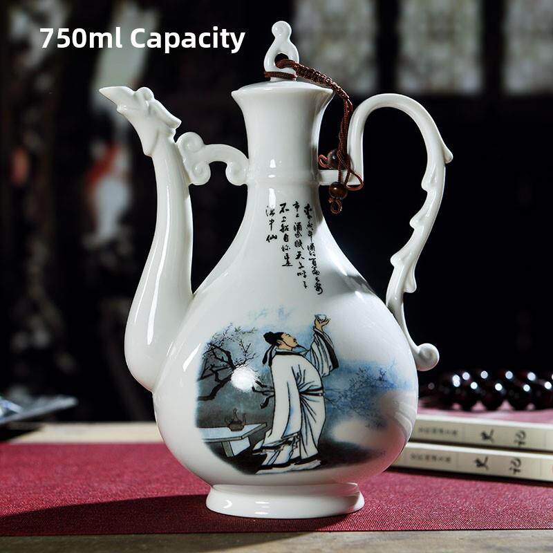 彷古酒陶壶白酒黄酒瓷雀分酒器孔酒壶家用酒店酒壶IWL高档酒具礼