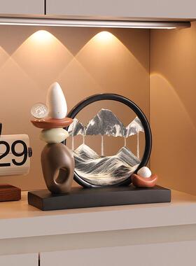 石时来运转沙饰画流摆件客厅电视柜酒柜装品轻奢MM3017-1高乔档迁