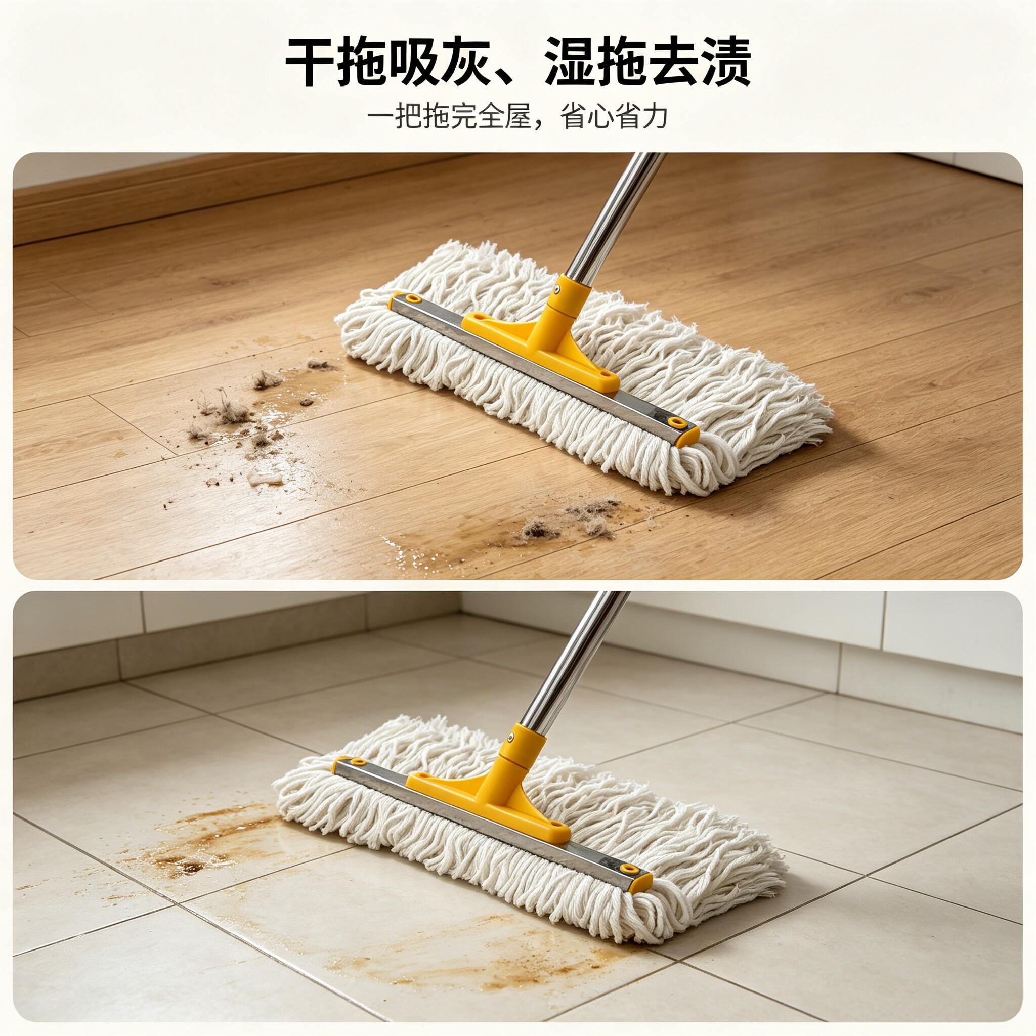 老钢式棉线拖把大号棉纱吸水墩布头家一拖用净加5043宽不厚锈地拖