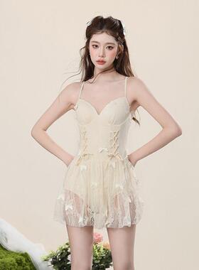 连身衣女泳2202246夏024新款爆款海边保守肚显瘦遮高级感裙式平角