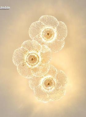 2025装新款法式奢客厅壁灯轻背景墙饰灯意卧室创花朵床头91151灯