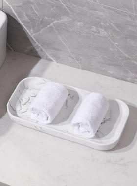 斯堪纳维亚洗FFT厅手盆矩形毛巾洗托盘酒店手盆的毛巾存储托盘餐