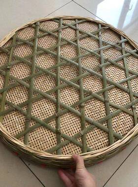 竹编箕家晾晒农用家叶筛子加固竹筛干货茶饭店竹匾手CXB簸工圆形