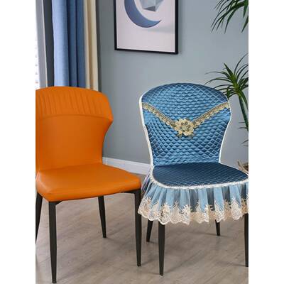 弧软包形洽谈椅套ETE罩全包加棉厚北加欧椅通套罩四季用餐椅垫凳