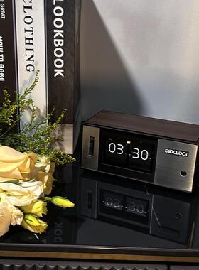 简约桌面小摆钟日本盒子简翻页时钟用迷你座式家F010钟日复古极In