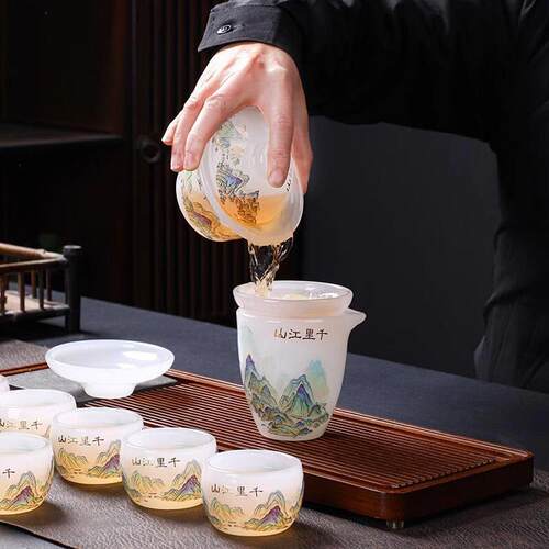 奢白功夫茶具套装新款轻高档高家用精品端LG8a1R5D茶杯送礼盒装琉