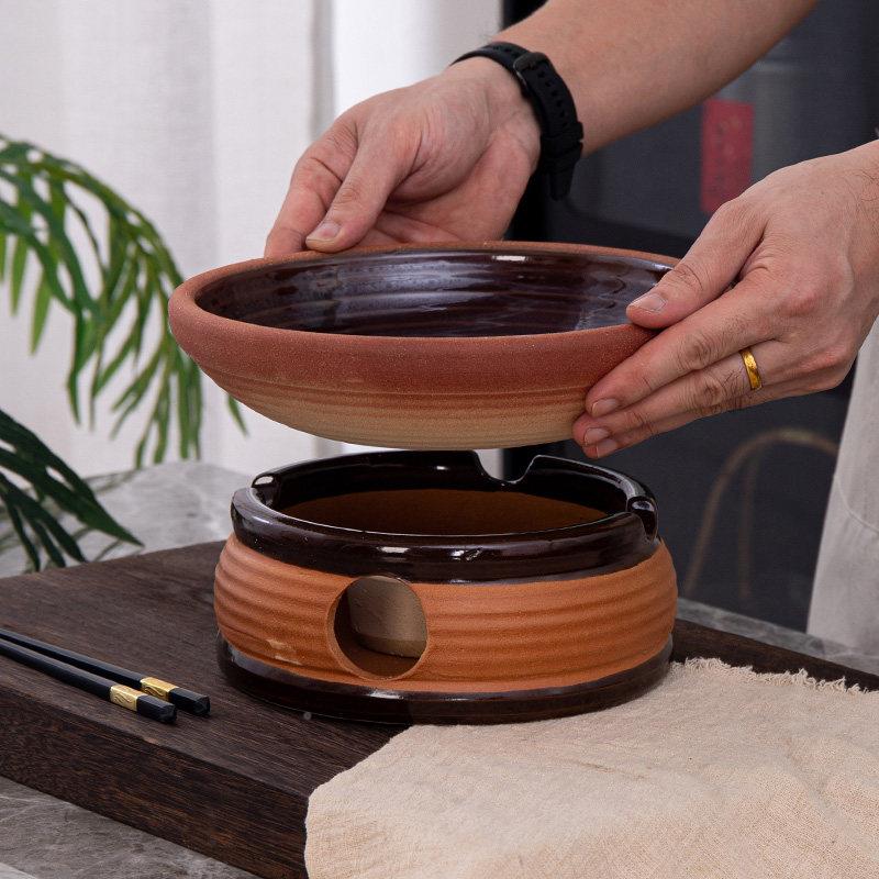 土复古陶浅砂锅炖锅赣湘菜馆耐高温仔酒精店炉P03土钵子商用饭锅