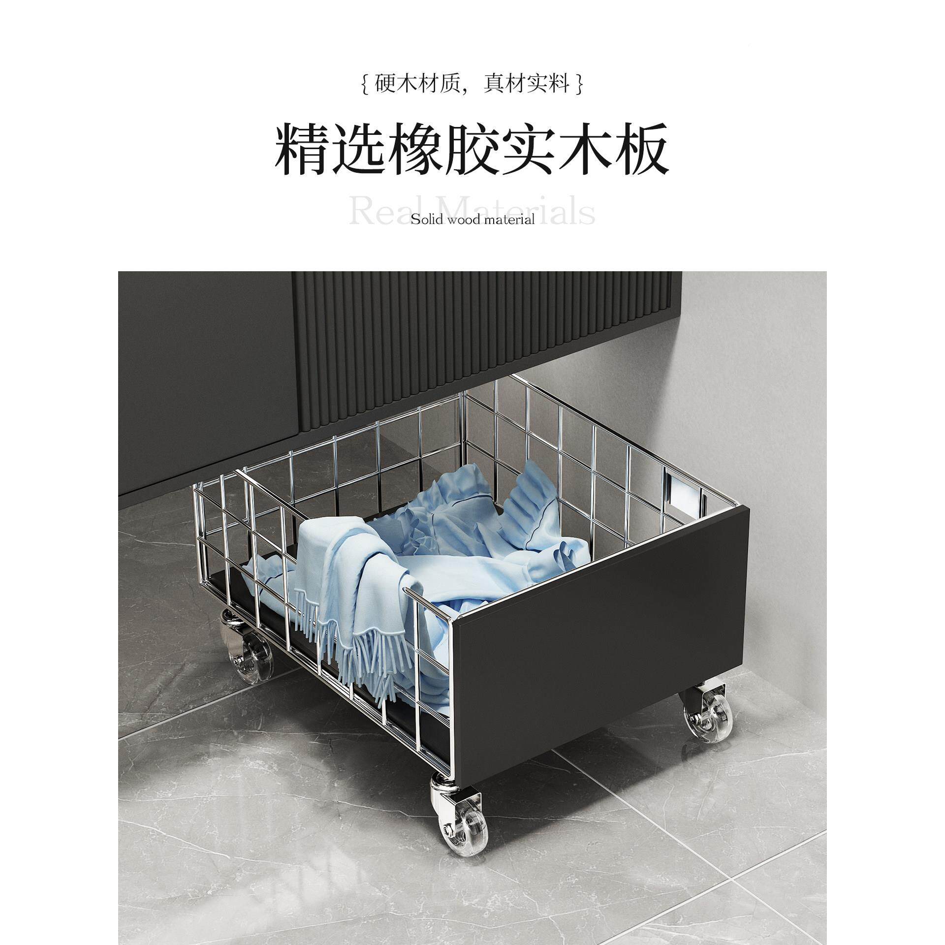 桌下置架物落地收纳架柜下脏卫衣篓生间收收纳筐家用客厅纳小推车