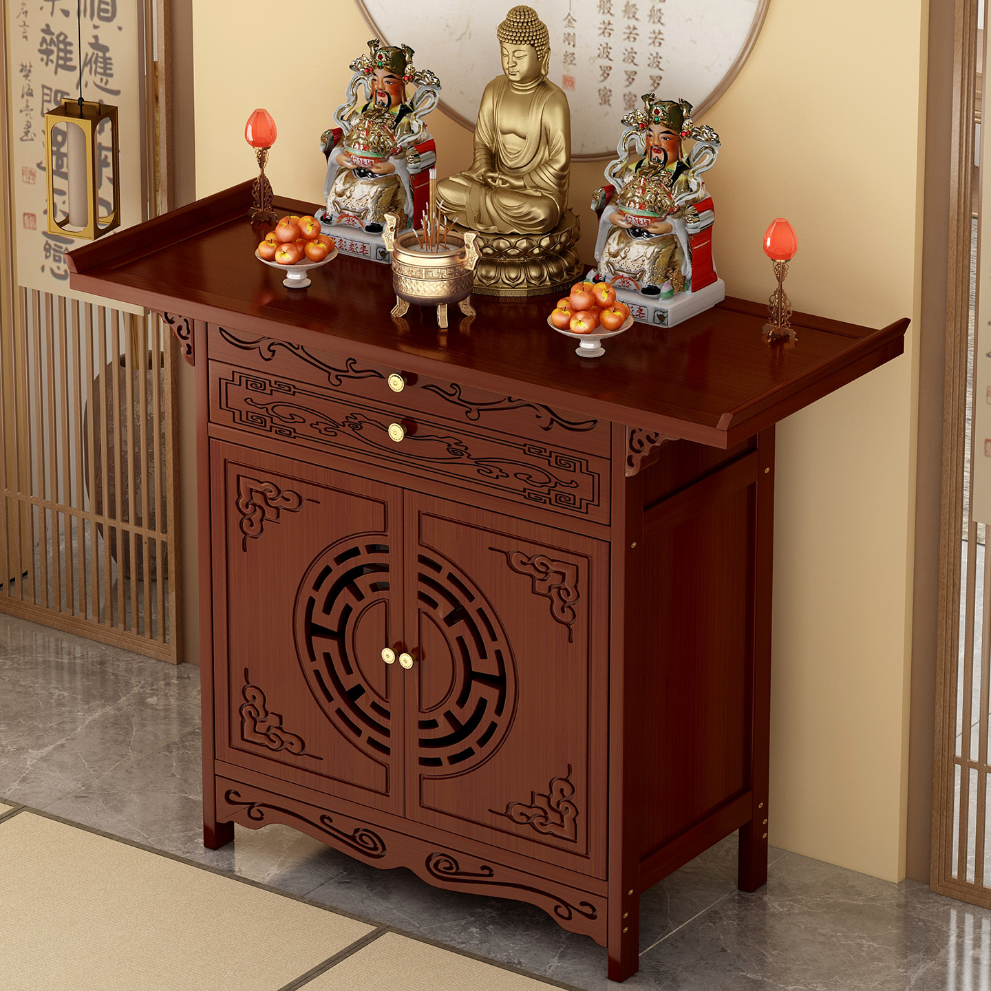 佛龛供桌神台家用香案财爷柜子佛台新中式菩萨观音佛像供奉香火桌