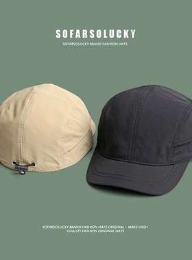 闭口速干短帽檐男女棒球帽夏季纯色美式鸭舌帽软顶日系防水帽子女