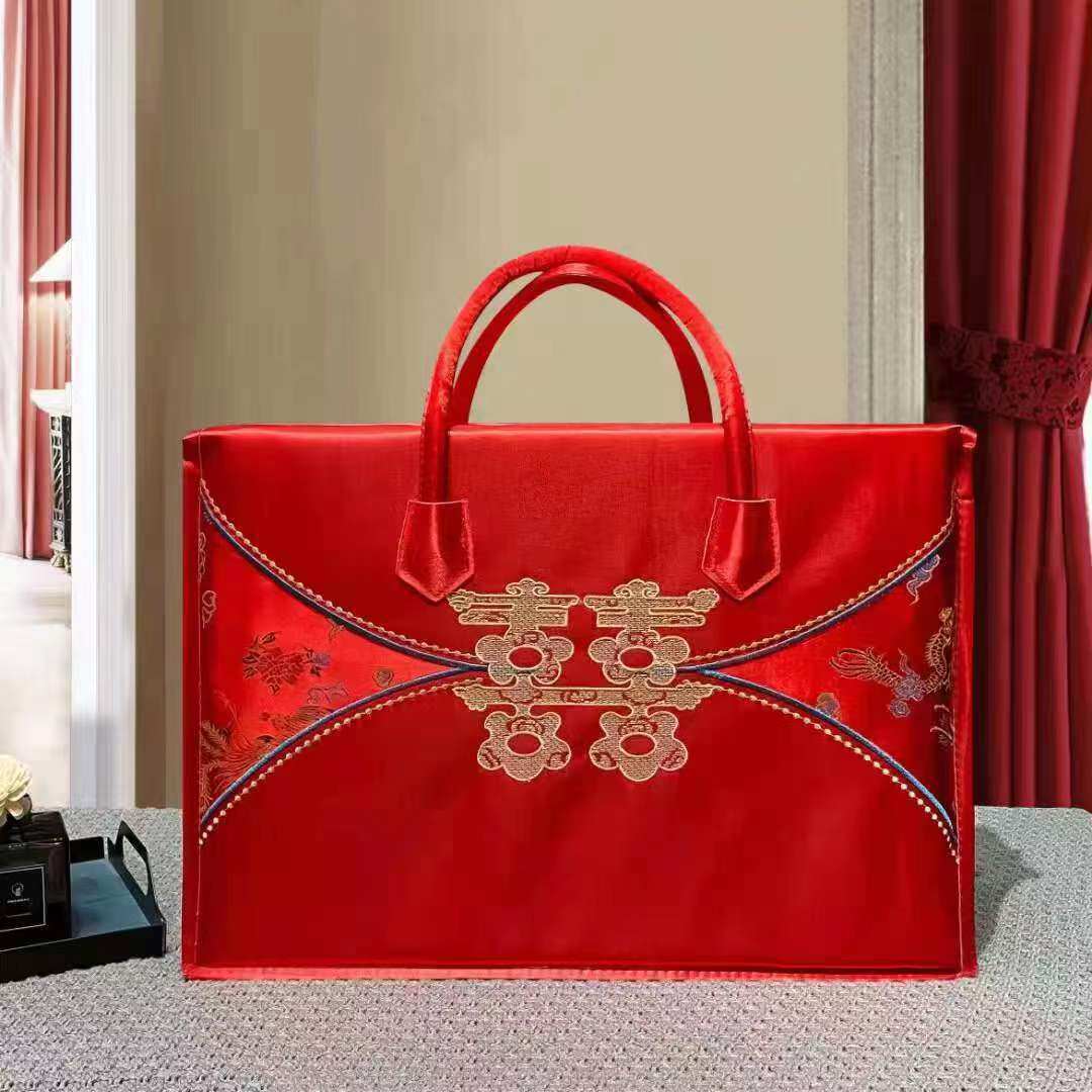 四件套包装礼盒结婚袋手提加厚津布超大喜庆陪嫁空调夏被棉被收纳