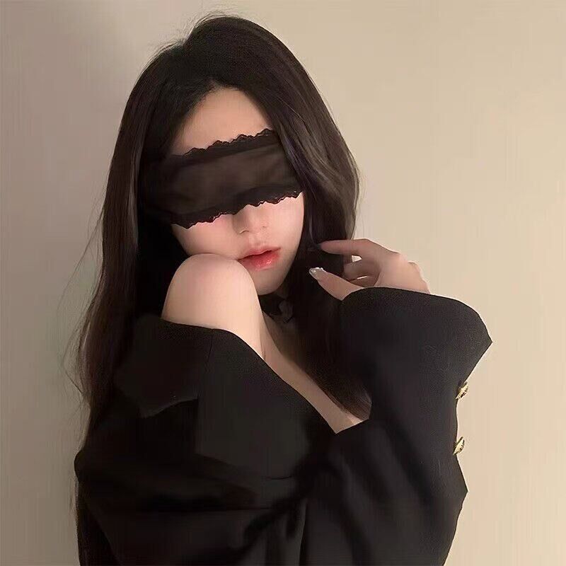 速发看不见我~蒙眼布丝带眼罩性感蕾丝遮眼禁欲系夜店黑色发箍发