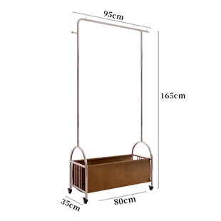速发轻奢卧室挂衣架落地带轮可移动衣帽架边床架纳多功能衣服收子