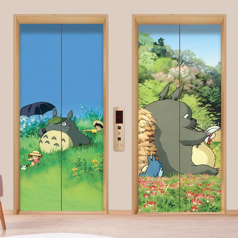 速发创意波妞宗介入户门美电贴宫崎骏化梯门装饰贴纸画遮丑轻奢高
