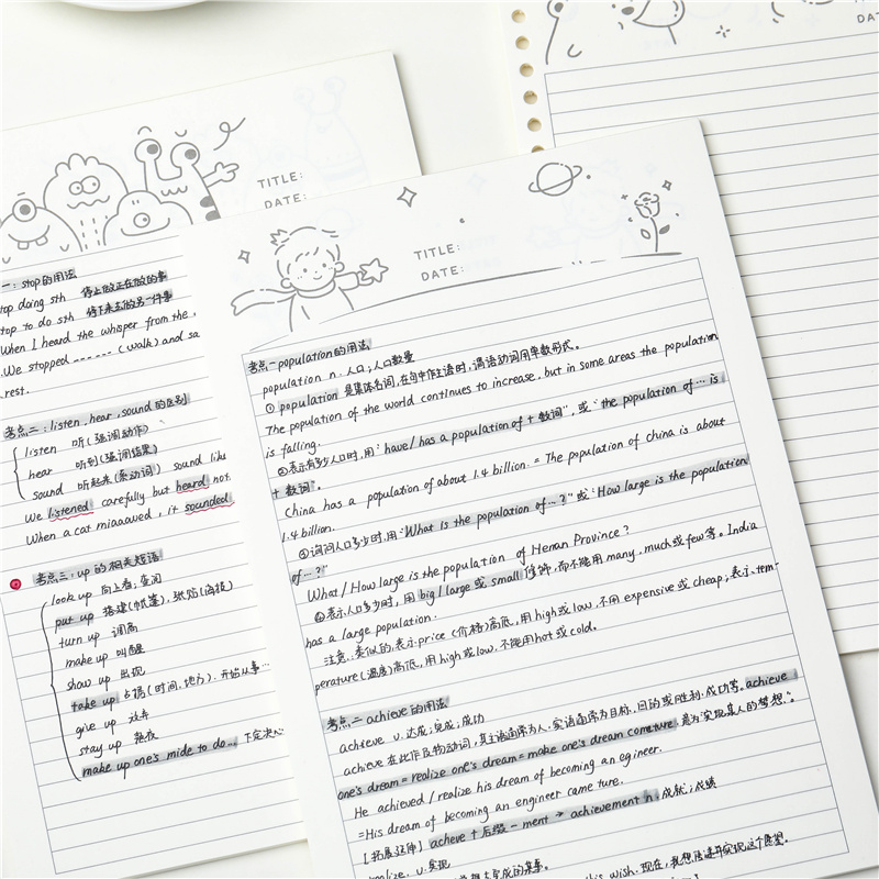 速发便手本高颜值拍纸本签子学生用b5便签纸小王帐单词学习纸