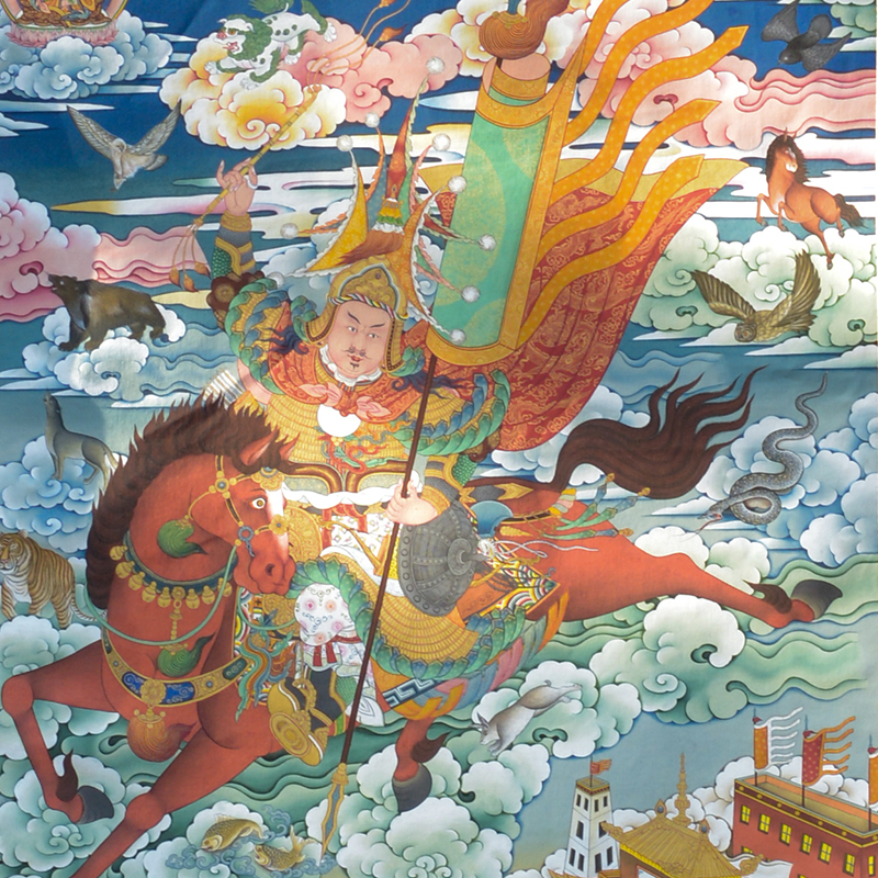 速发藏式家统格萨尔王唐卡挂画西藏密宗仿手绘传用客厅藏族装饰壁