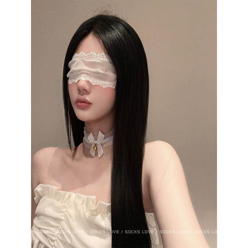 速发黑色眼罩蒙眼丝带蕾丝情调禁欲系性感遮眼面纱舞会派对约会道
