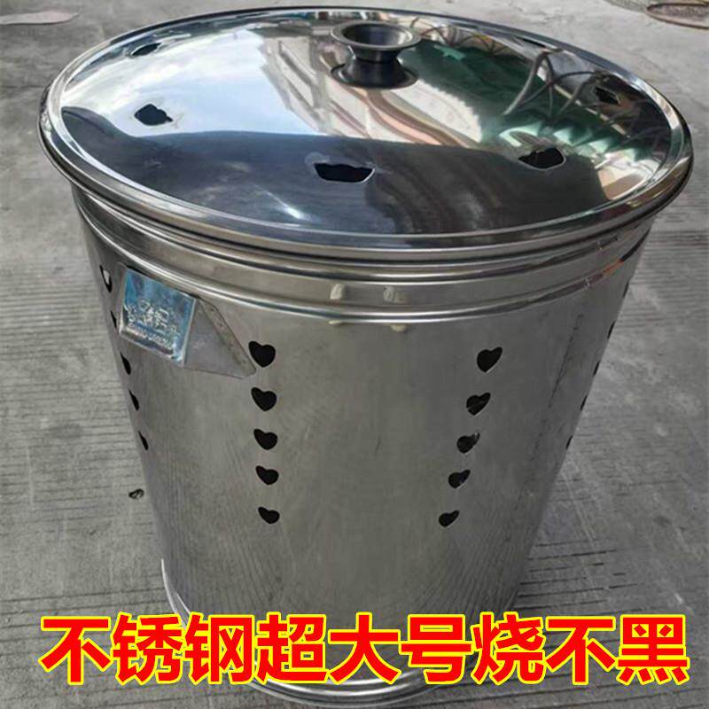 现货烧香炉室内供佛香炉不锈钢y烧金桶烧纸桶焚烧炉元宝桶特大号