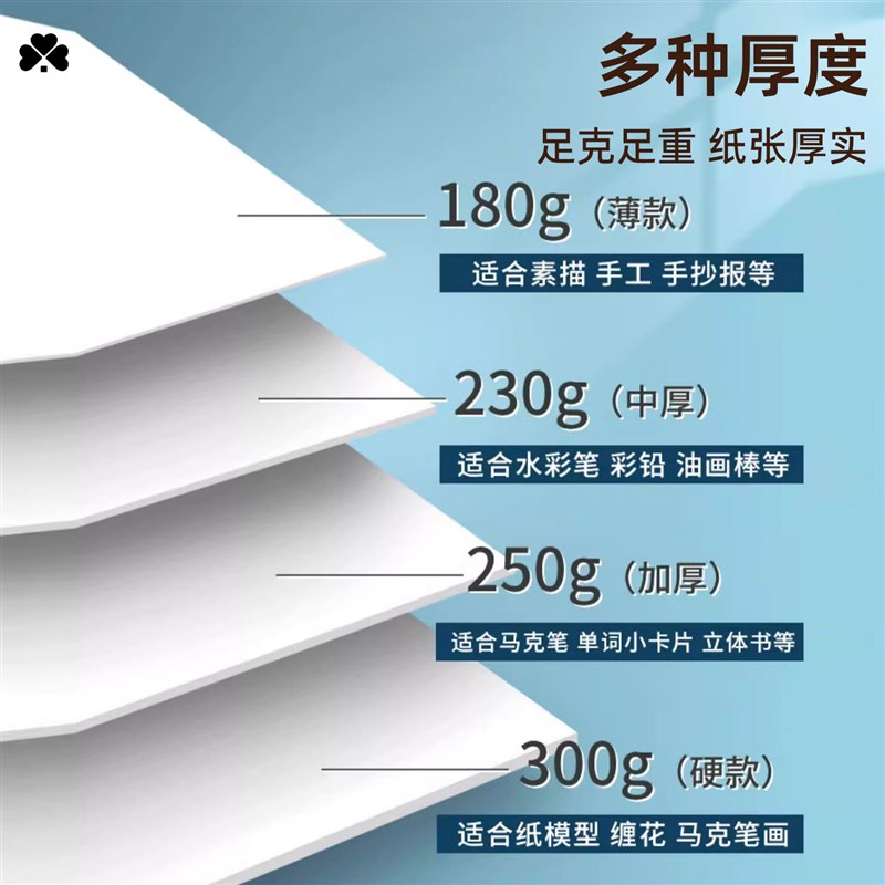 速发白卡纸00g厚硬8K画画手绘手工手抄报素描专用纸A4马克笔纸美