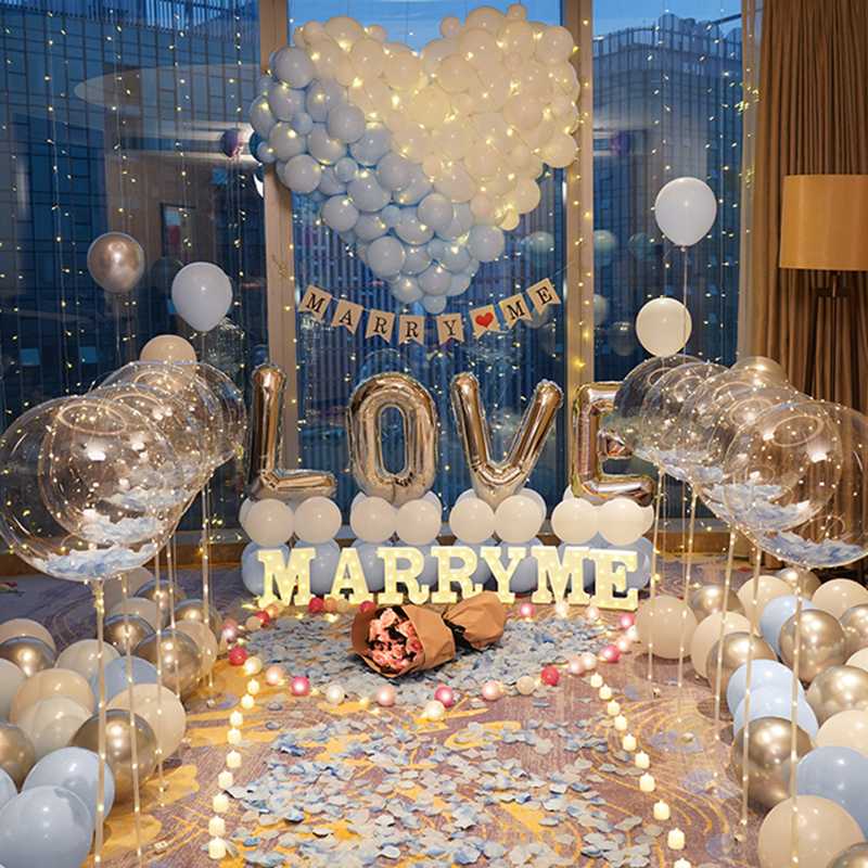 速发内室0求婚25布置气球道具套装表白灯浪漫套餐酒店现场仪式感