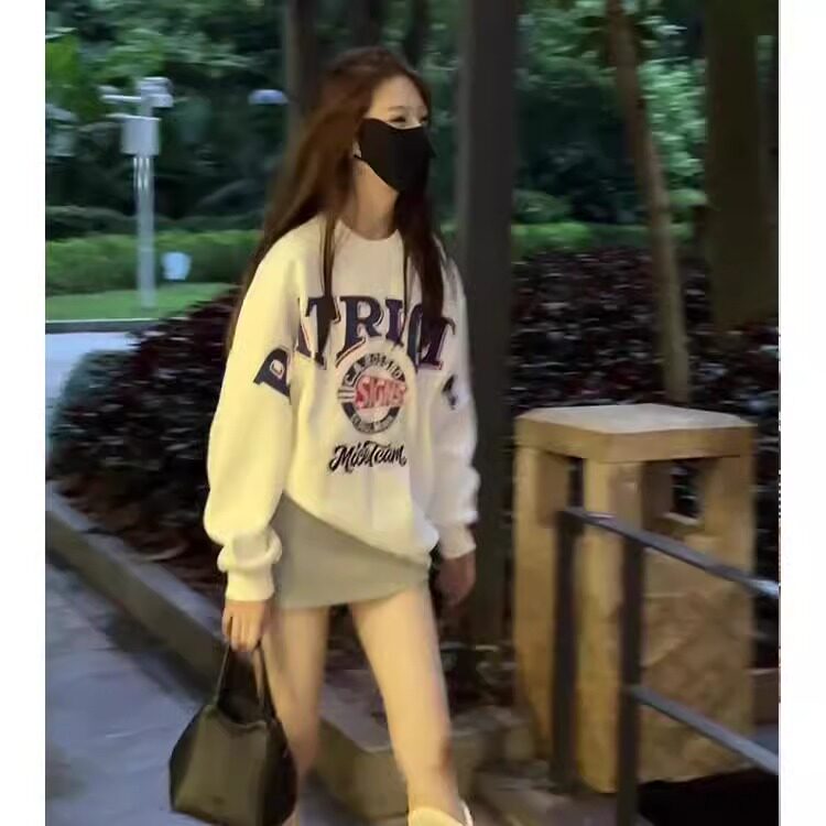 速发慵懒风一整套穿搭复松字裤宽古卫衣休闲裙母韩风ch套装早秋新