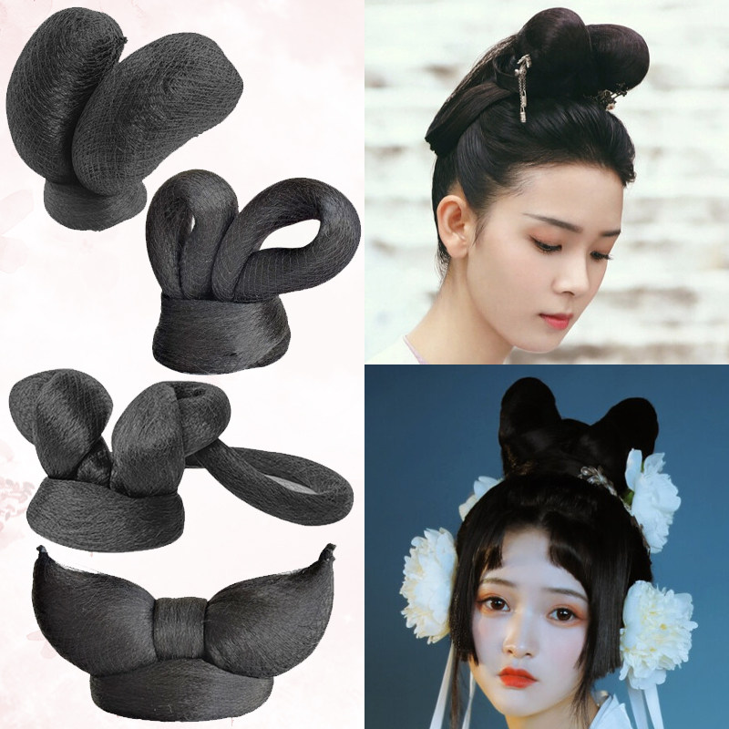 速发古汉装服假发全发丝可弯曲发环诗云髻日宋好搭配头顶发包明朝