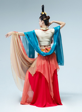 速发古典舞蹈服娥逸敦煌飞天舞行服装琵琶蹈演出服嫦飘奔月表演服