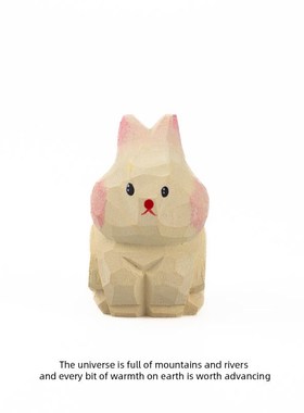 速发就一分钟!没事做买个小兔子放桌件上木人桌面摆子扣送雕创意