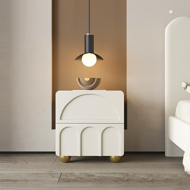 速发极头柜奶油木床简创意小型床头收纳柜实风家用卧室小柜子