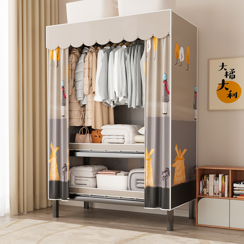 速发宝童衣柜卧室孩用宝儿衣橱男家孩收纳储物柜全钢架结实耐用衣