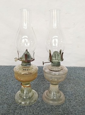 速发老式油灯老油灯老煤70年代怀旧老物件玻璃灯罩民俗具货道旧摆