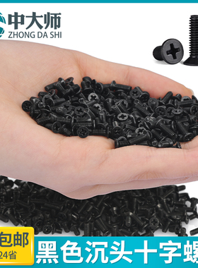 速发黑色04不锈钢沉头螺丝十字平头螺钉小螺丝m6.1m2.554mmm6