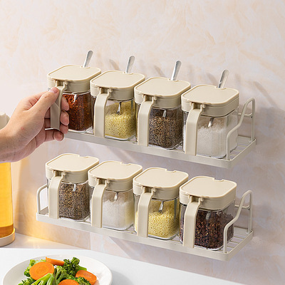 速发物料盒盒装壁挂式厨房家用调味料罐瓶品盐收纳套置调架轻奢调