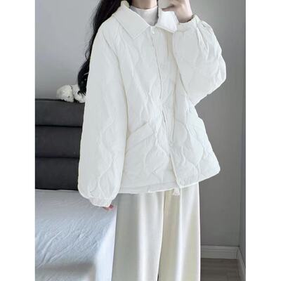 秋冬2025年新款轻薄羽绒棉服女面包服宽松翻领韩版短款棉衣外套潮