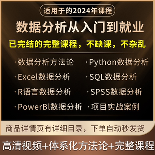 2025数据分析课程入门到精通excel+python+spss+sql+项目实战就业