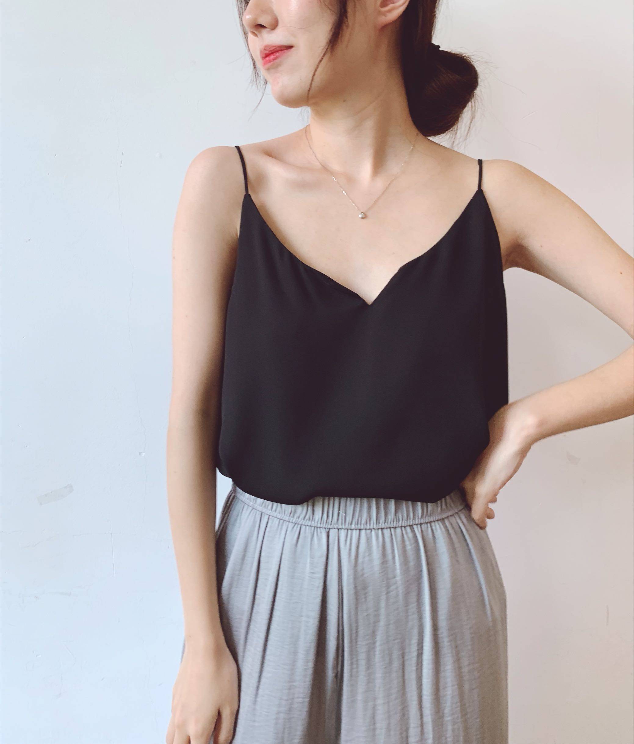 雪纺小v领宽松显瘦吊带2019夏季新款内搭外穿背心