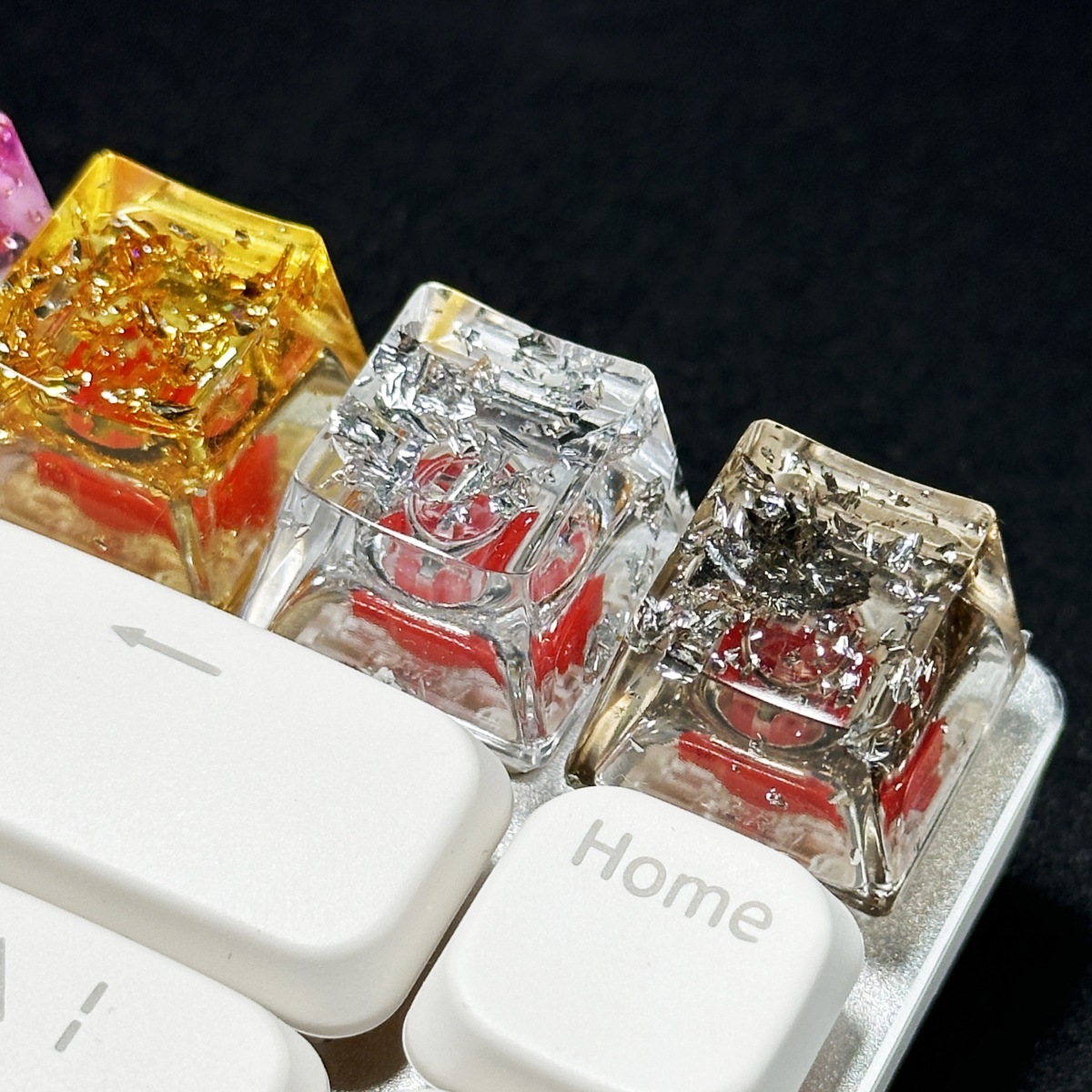 个性原创手工树脂透明透光键帽